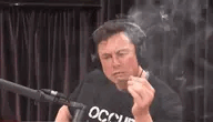 Elon Musk smoking a joint at the Joe Rogan podcast