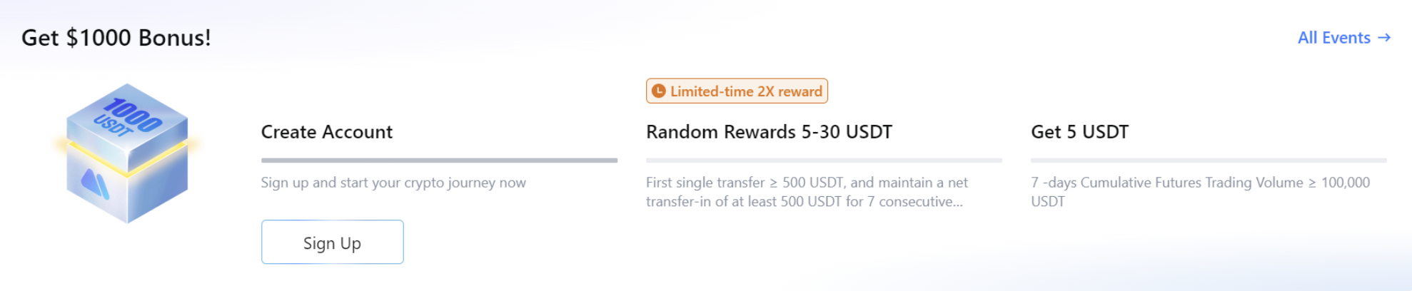 MEXC 1000 signup bonus reward