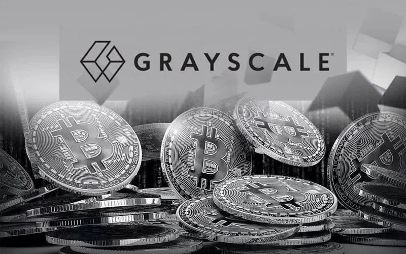 Black and White Image of Grayscale Bitcoin