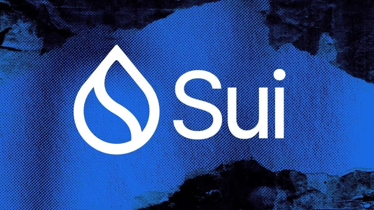 Blue background and logo of SUI