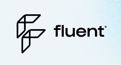 Fluent Logo with sky blue background