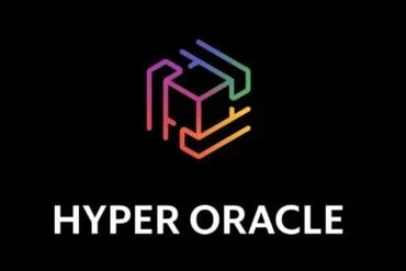HyperOracle colourful logo with black background