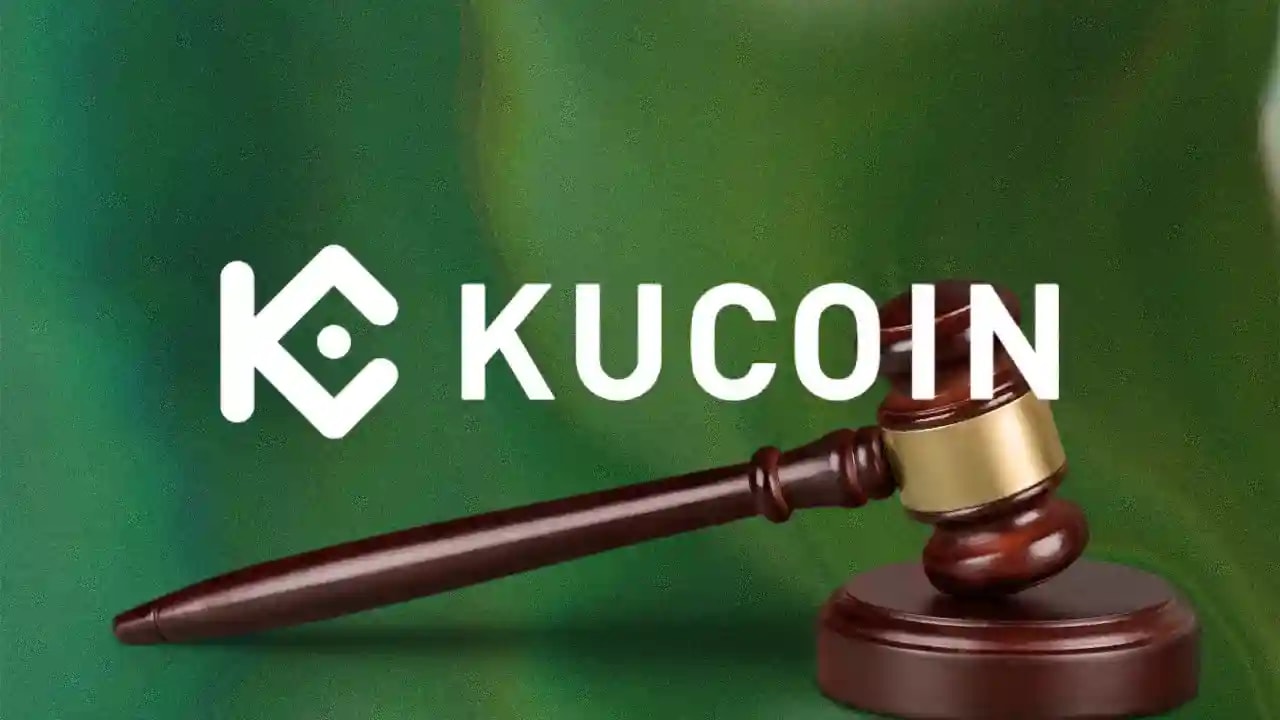Kucoin Logo with law hammer 