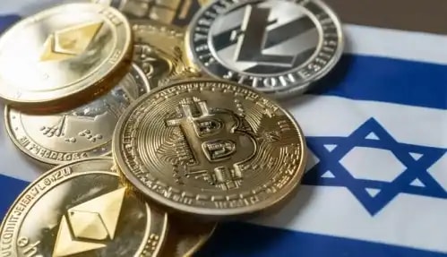 Image of Israeli logo & cryptocurrency