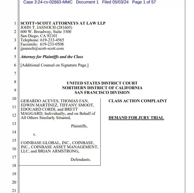 Document showing lawsuit